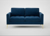 Eton 2 Seater Sofa Cotton Velvet Petrol / Brass
