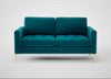 Eton 2 Seater Sofa Cotton Velvet Teal / Brass