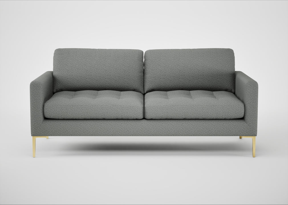 Eton 3 Seater Sofa Boucle Steel / Brass