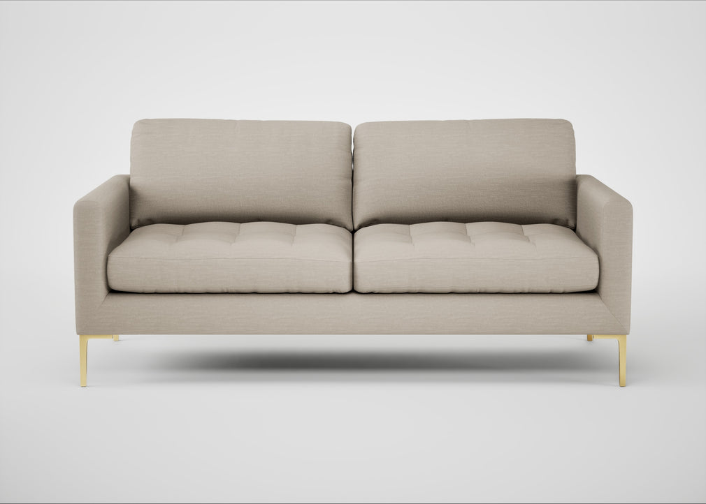 Eton 3 Seater Sofa Broad Weave Putty / Brass
