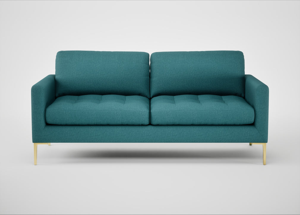 Eton 3 Seater Sofa Brushed Cotton Cadet / Brass