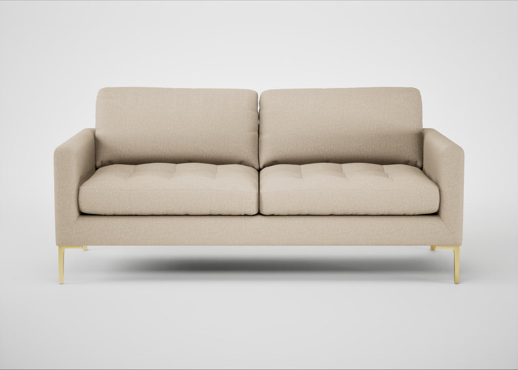 Eton 3 Seater Sofa Brushed Cotton Oat / Brass