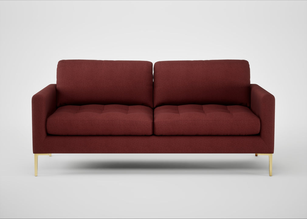Eton 3 Seater Sofa Capelo Linen-Cotton Etruscan Red / Brass