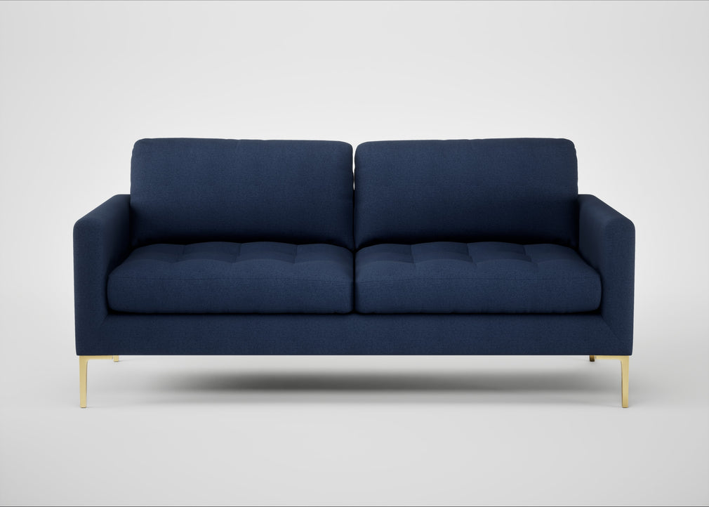Eton 3 Seater Sofa Capelo Linen-Cotton Inkspot / Brass