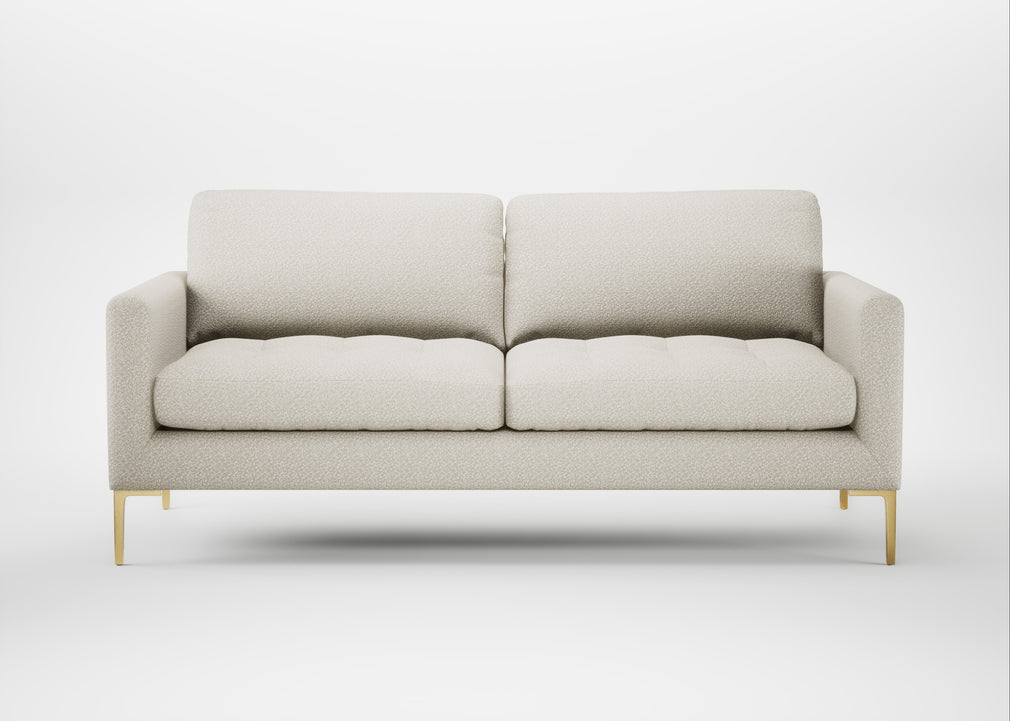 Eton 3 Seater Sofa Chunky Boucle Ecru / Brass