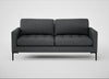 Eton 3 Seater Sofa Melton Wool Granite / Black