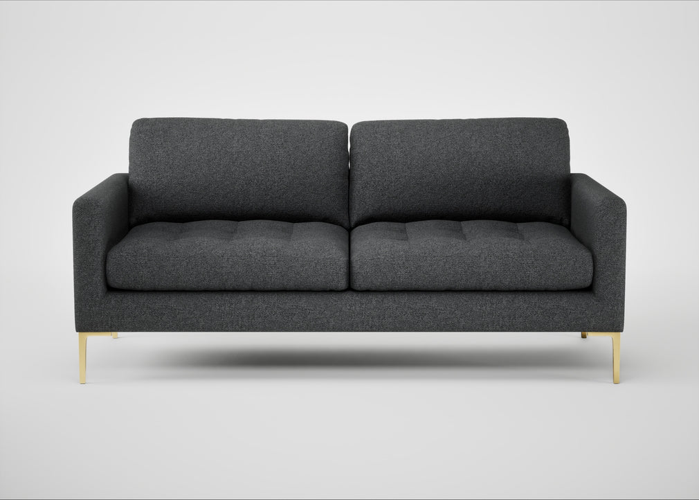 Eton 3 Seater Sofa Melton Wool Granite / Brass