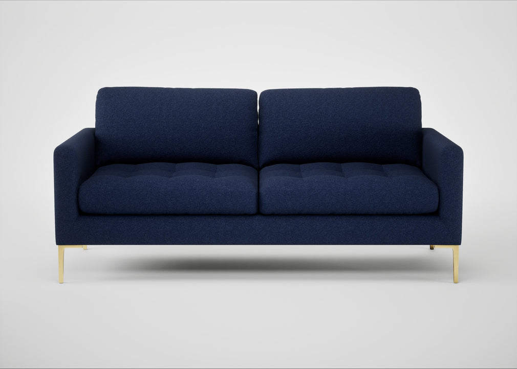 Eton 3 Seater Sofa Melton Wool New Navy / Brass