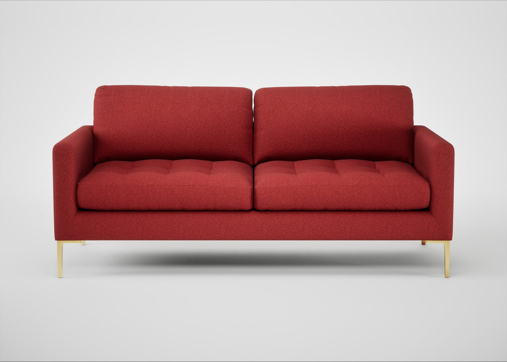 Eton 3 Seater Sofa Melton Wool Red Oxide / Brass
