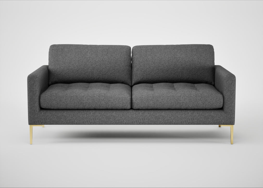 Eton 3 Seater Sofa Melton Wool Shale / Brass