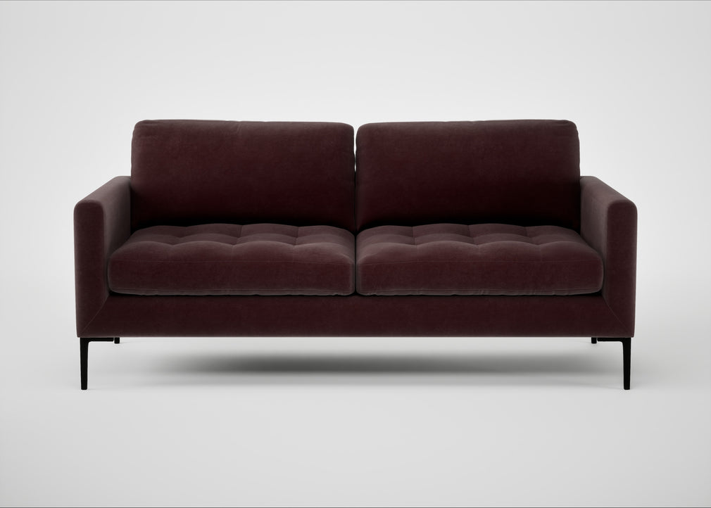 Eton 3 Seater Sofa Smart Luxe Velvet Acorn / Black