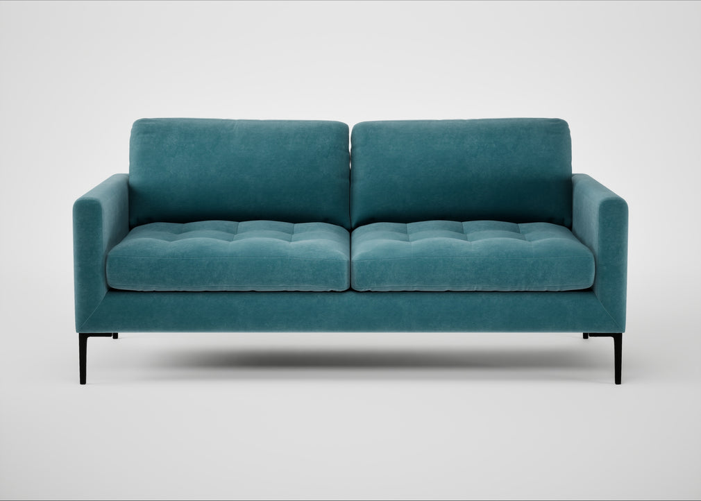 Eton 3 Seater Sofa Smart Luxe Velvet Airforce Blue / Black
