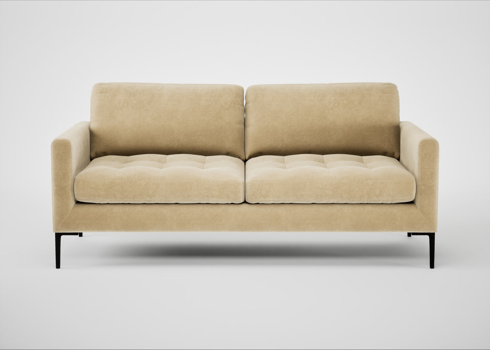 Eton 3 Seater Sofa Smart Luxe Velvet Biscuit / Black