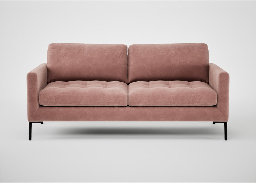 Eton 3 Seater Sofa Smart Luxe Velvet Dusky Pink / Black