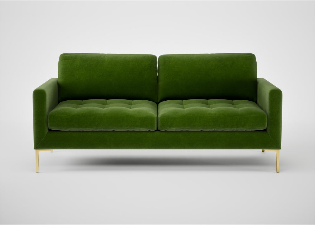 Eton 3 Seater Sofa Smart Luxe Velvet Grass / Brass