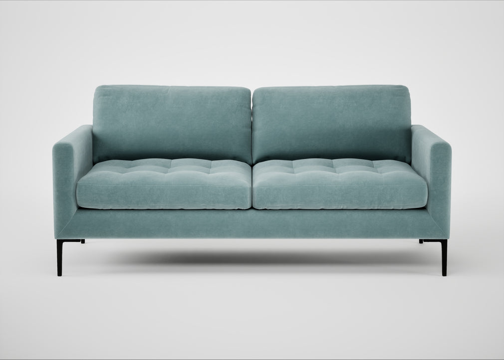 Eton 3 Seater Sofa Smart Luxe Velvet Mineral Blue / Black