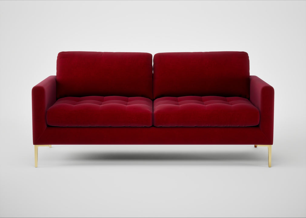 Eton 3 Seater Sofa Smart Luxe Velvet Mulberry / Brass