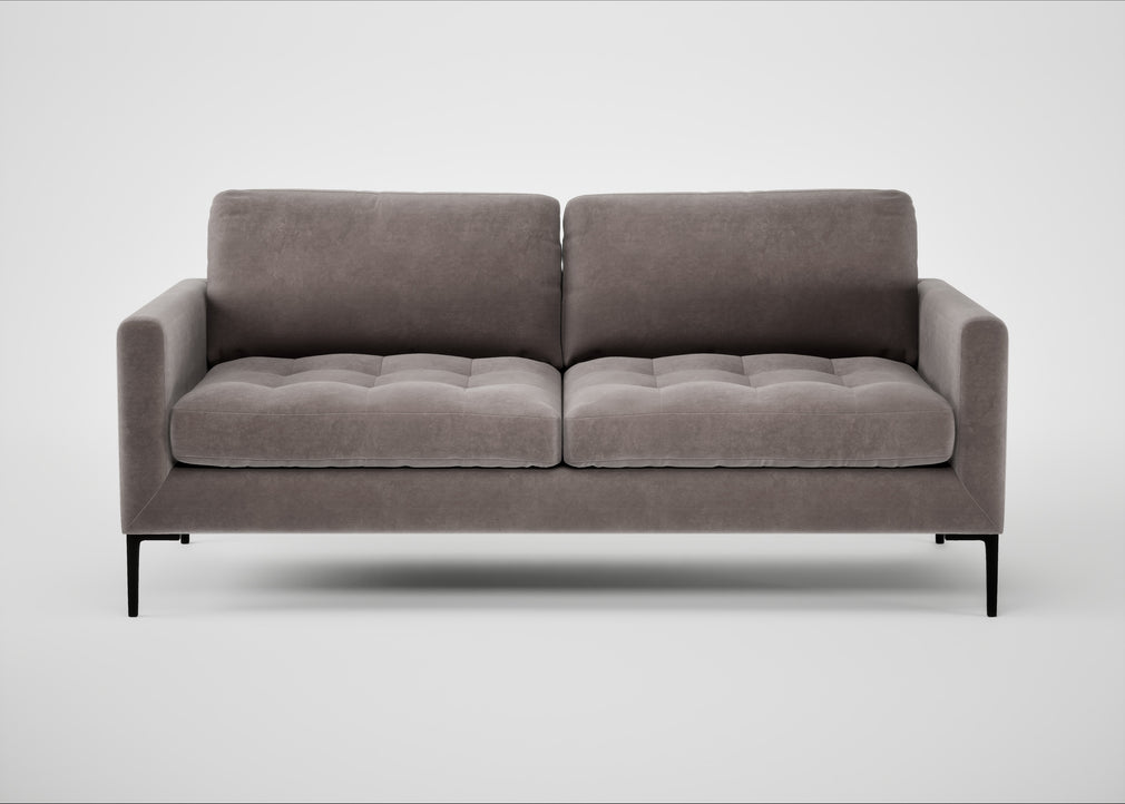 Eton 3 Seater Sofa Smart Luxe Velvet Mushroom / Black