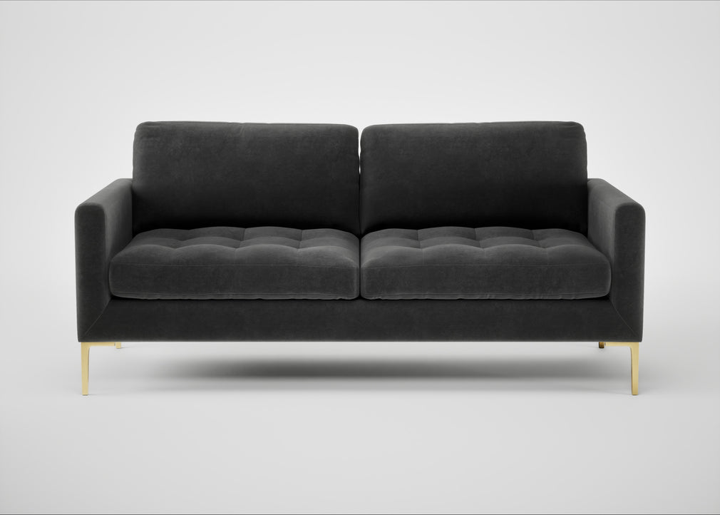 Eton 3 Seater Sofa Smart Luxe Velvet Nickel / Brass