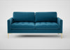 Eton 3 Seater Sofa Smart Velvet Ocean Blue / Brass