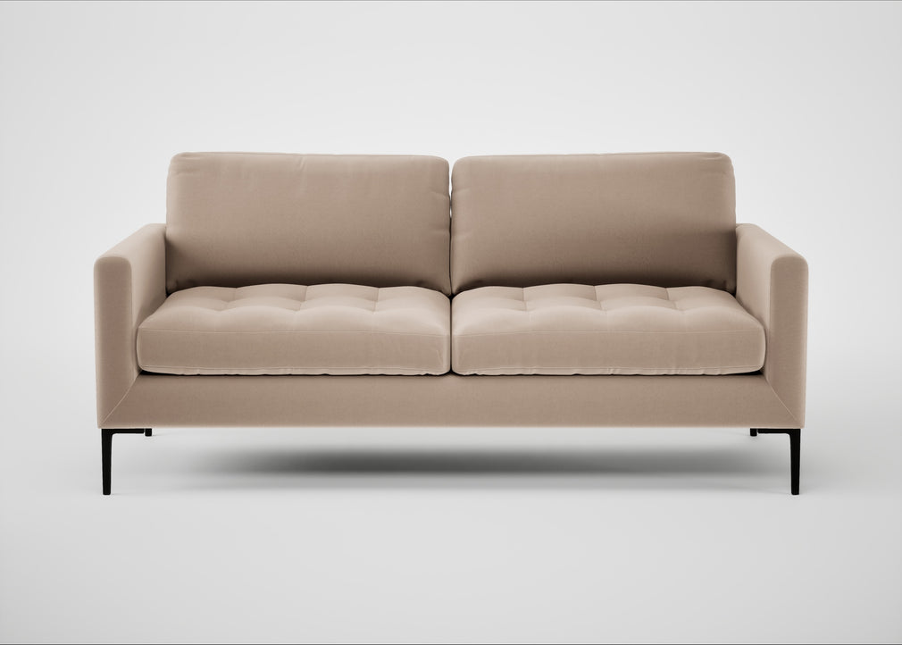 Eton 3 Seater Sofa Smart Velvet Pebble / Black