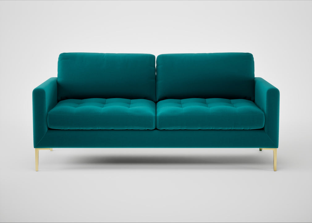Eton 3 Seater Sofa Smart Velvet Petrol / Brass
