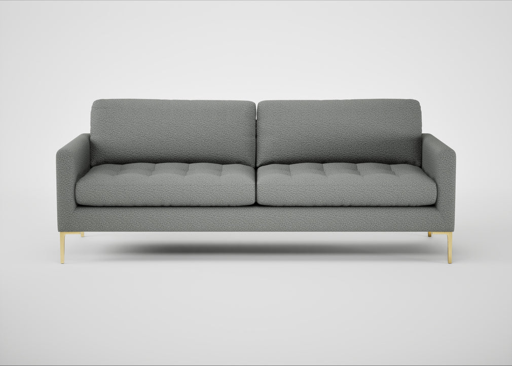 Eton 4 Seater Sofa Boucle Steel / Brass