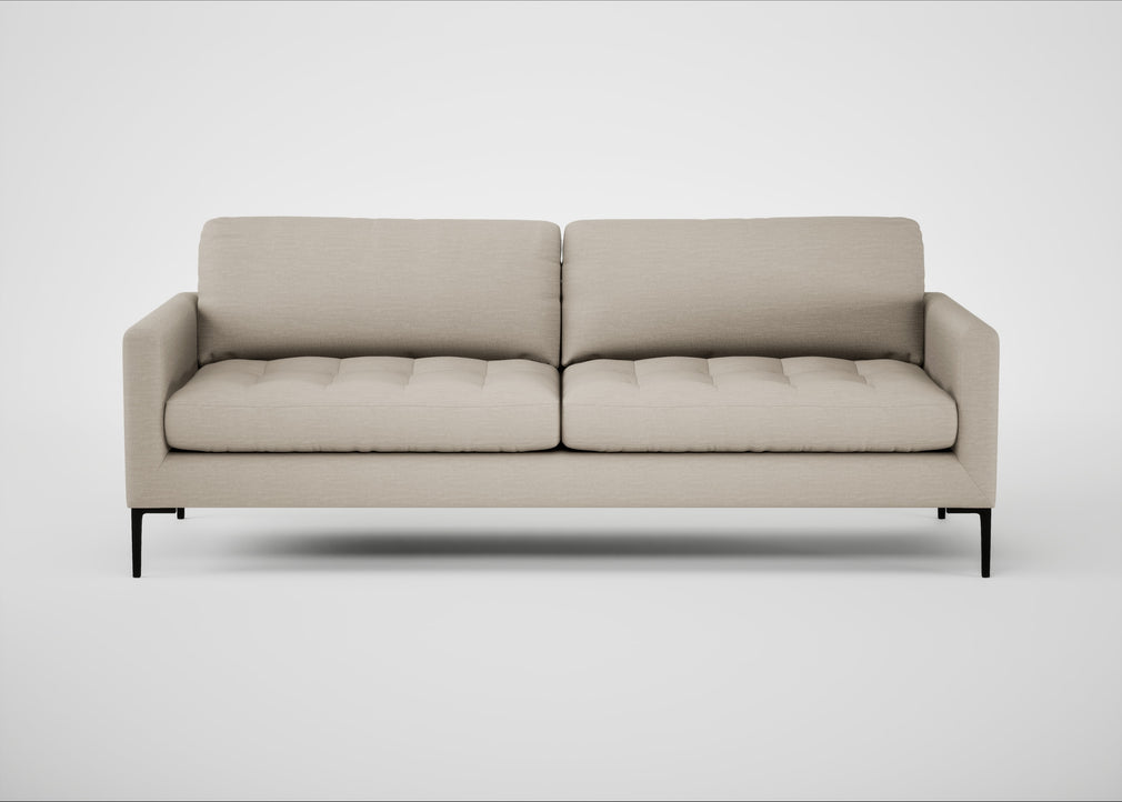 Eton 4 Seater Sofa Broad Weave Putty / Black