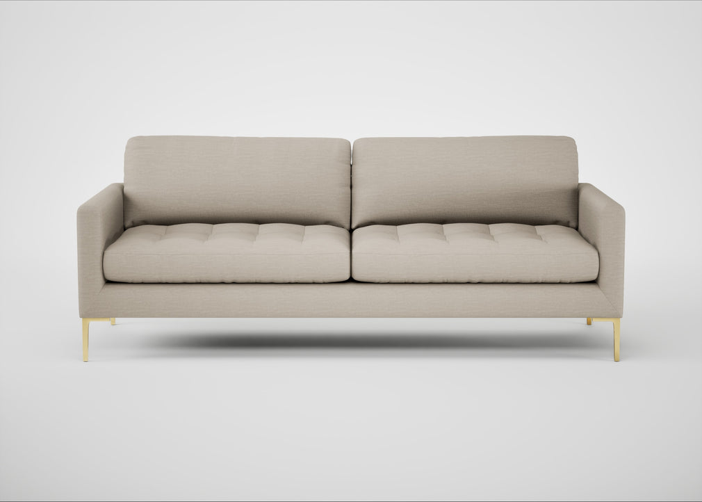 Eton 4 Seater Sofa Broad Weave Putty / Brass