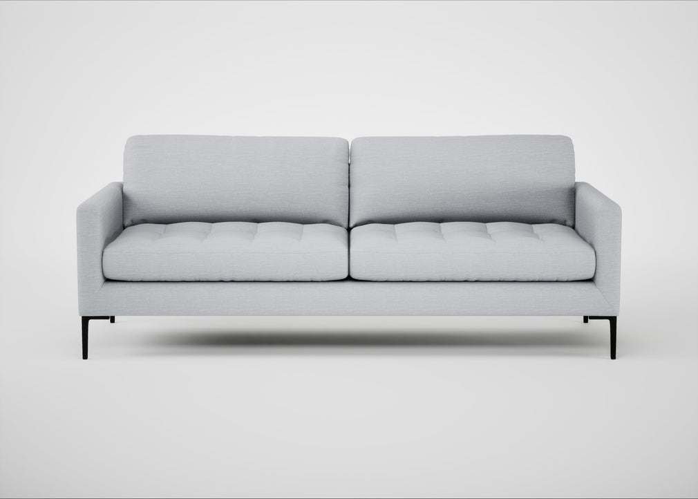 Eton 4 Seater Sofa Broad Weave Tin / Black