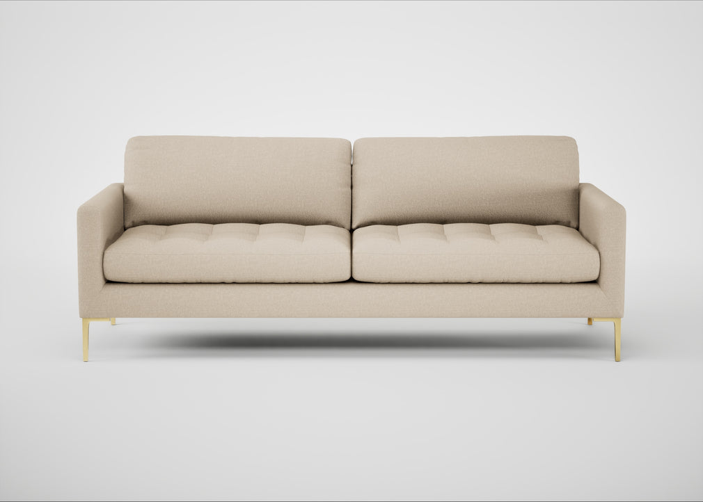 Eton 4 Seater Sofa Brushed Cotton Oat / Brass