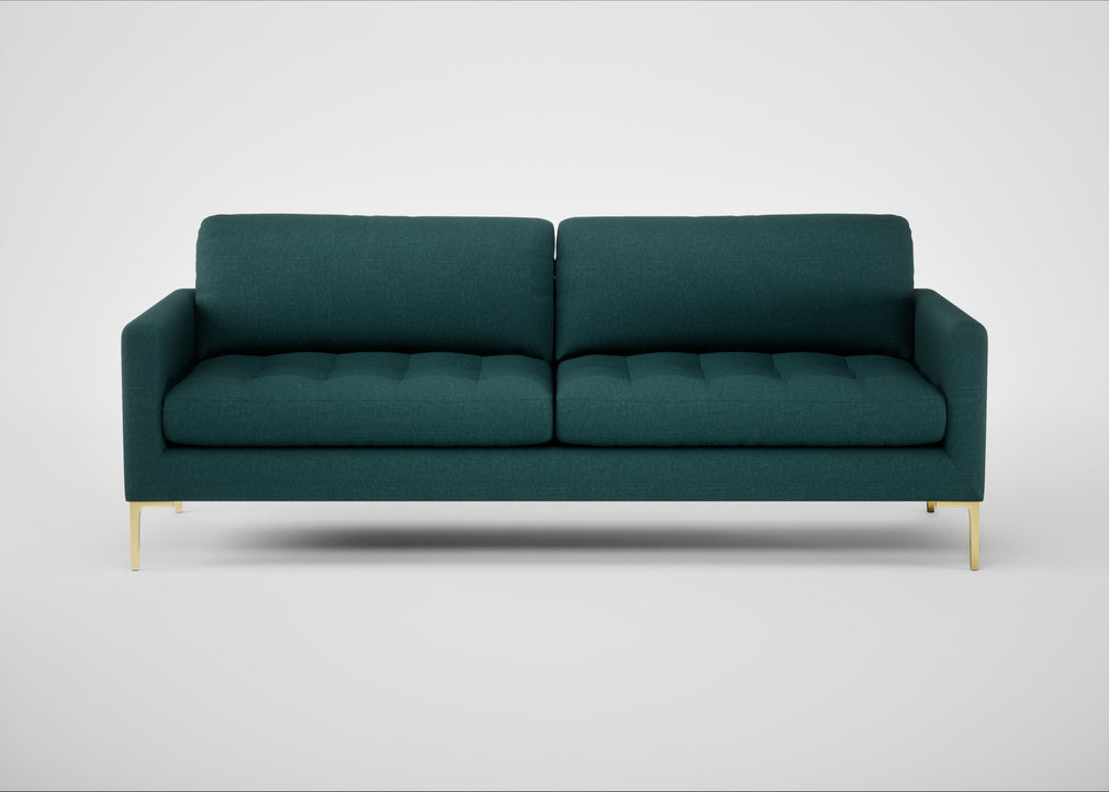 Eton 4 Seater Sofa Brushed Cotton Pine / Brass