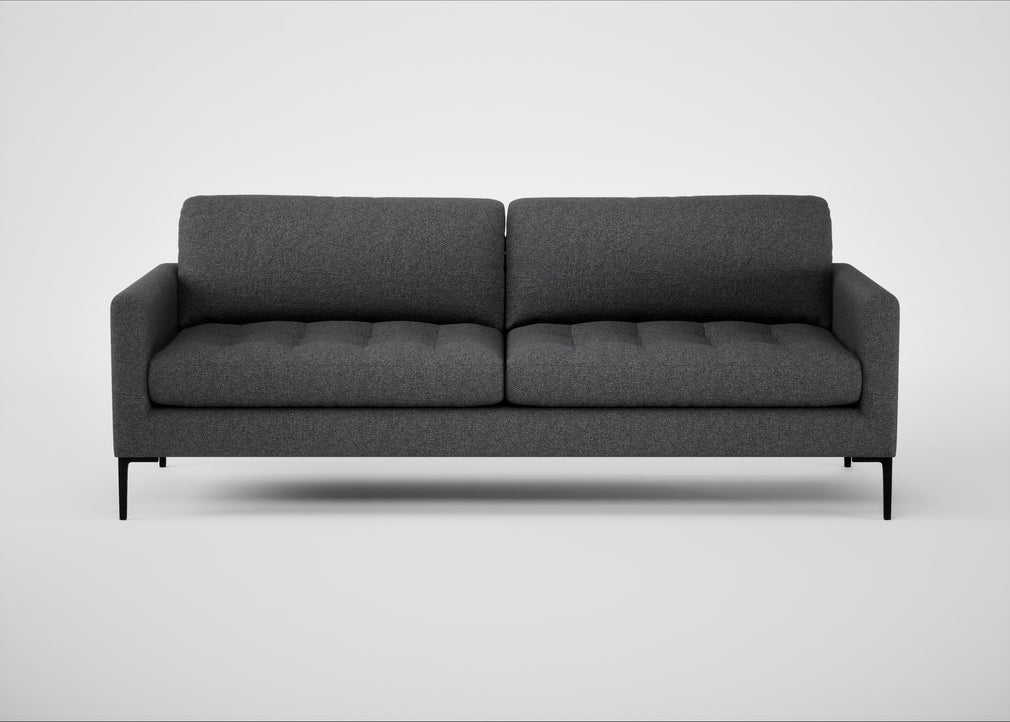 Eton 4 Seater Sofa Melton Wool Granite / Black
