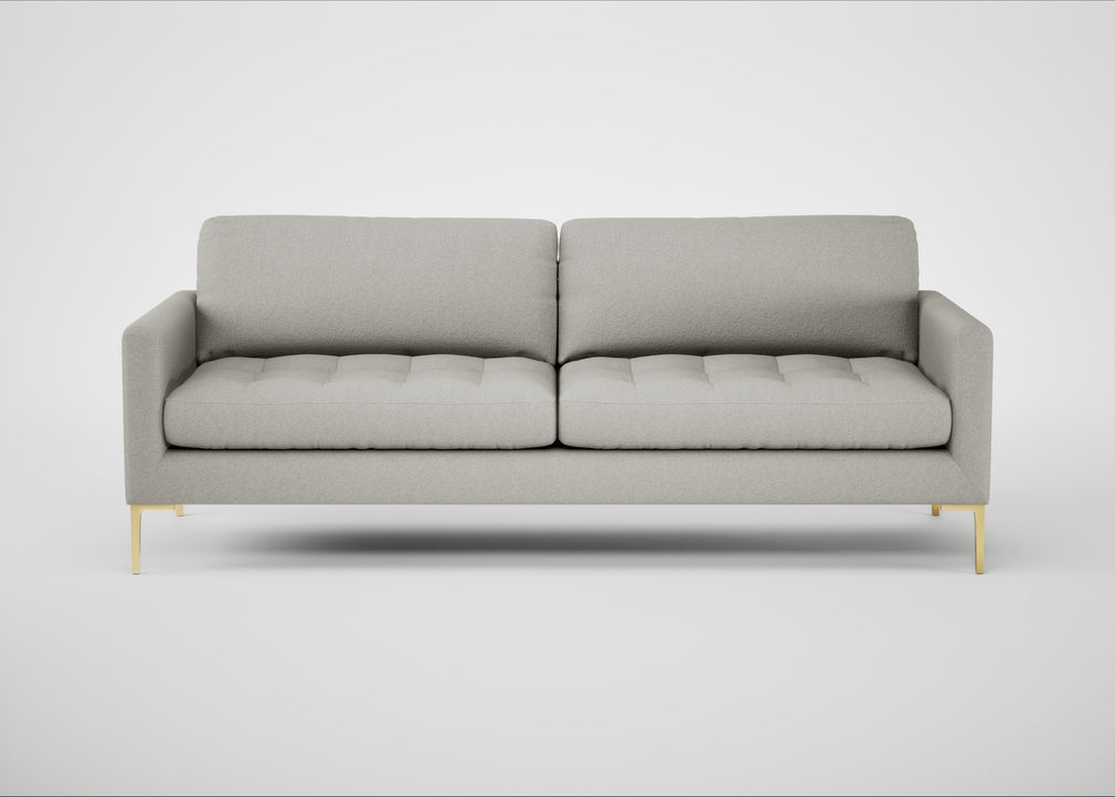 Eton 4 Seater Sofa Melton Wool Limestone / Brass