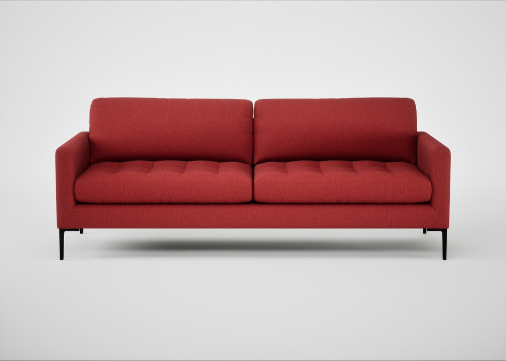 Eton 4 Seater Sofa Melton Wool Red Oxide / Black