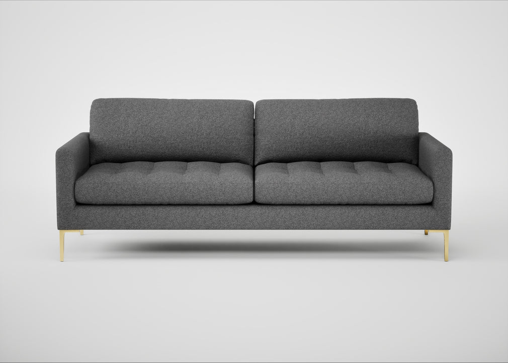Eton 4 Seater Sofa Melton Wool Shale / Brass