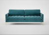 Eton 4 Seater Sofa Smart Luxe Velvet Airforce Blue / Brass