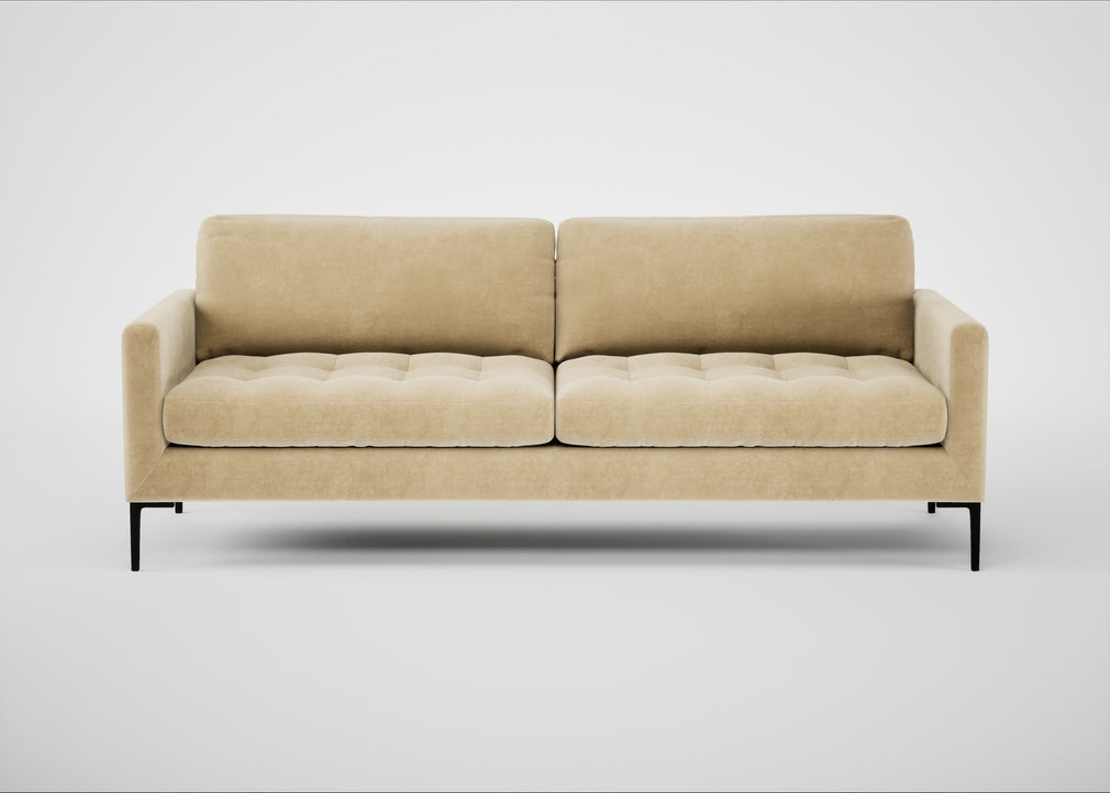Eton 4 Seater Sofa Smart Luxe Velvet Biscuit / Black