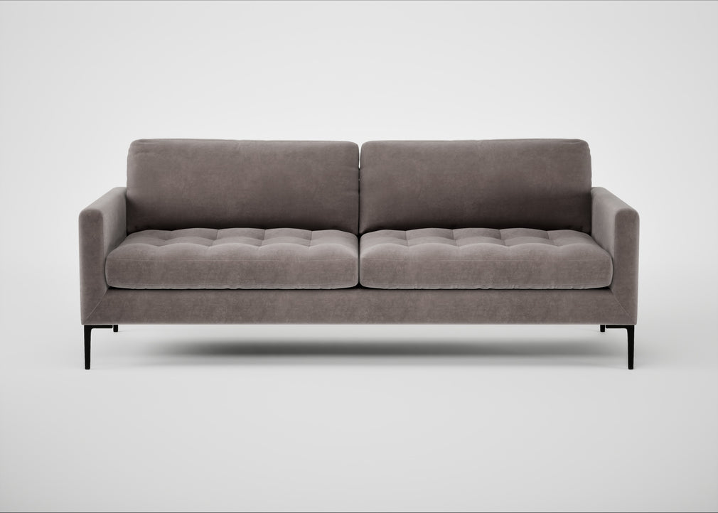 Eton 4 Seater Sofa Smart Luxe Velvet Mushroom / Black