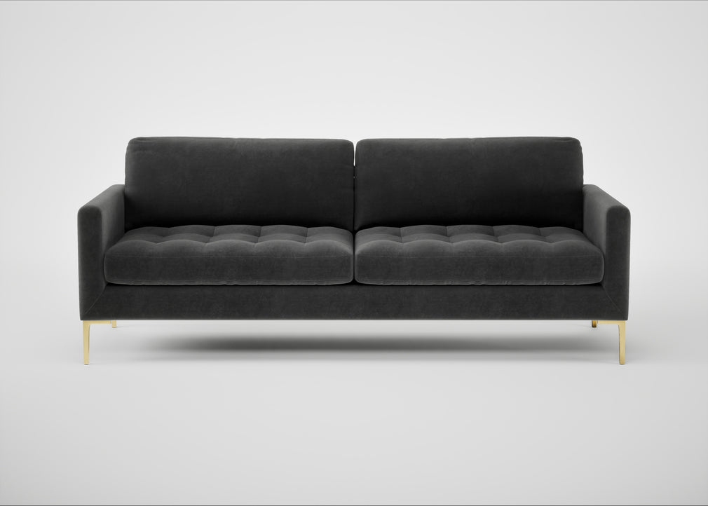 Eton 4 Seater Sofa Smart Luxe Velvet Nickel / Brass
