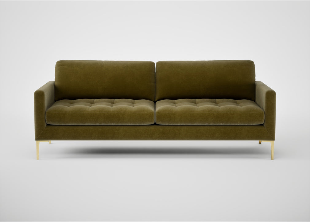 Eton 4 Seater Sofa Smart Luxe Velvet Peridot / Brass