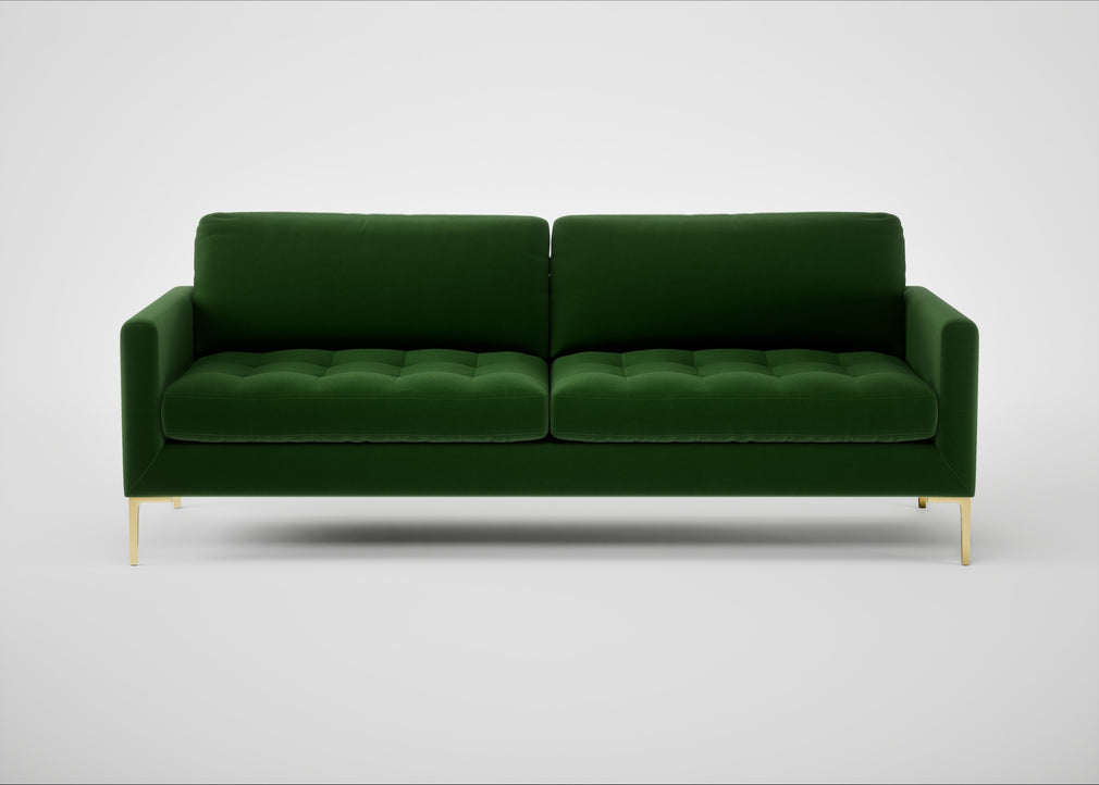 Eton 4 Seater Sofa Smart Velvet Forest / Brass