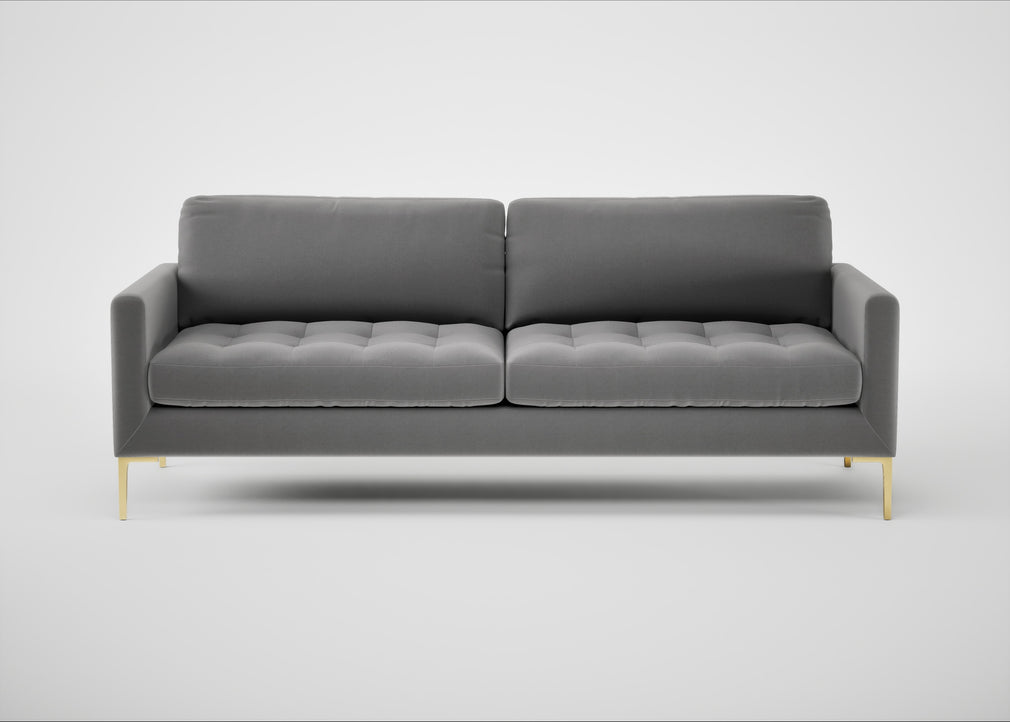 Eton 4 Seater Sofa Smart Velvet Mercury / Brass