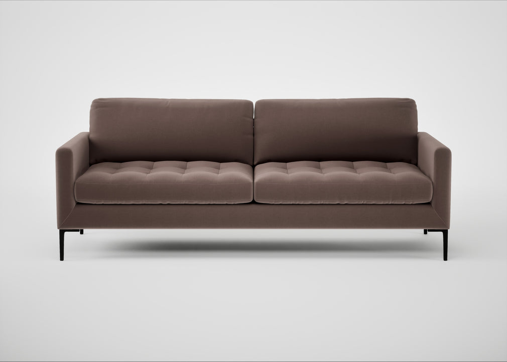 Eton 4 Seater Sofa Smart Velvet Mouse / Black