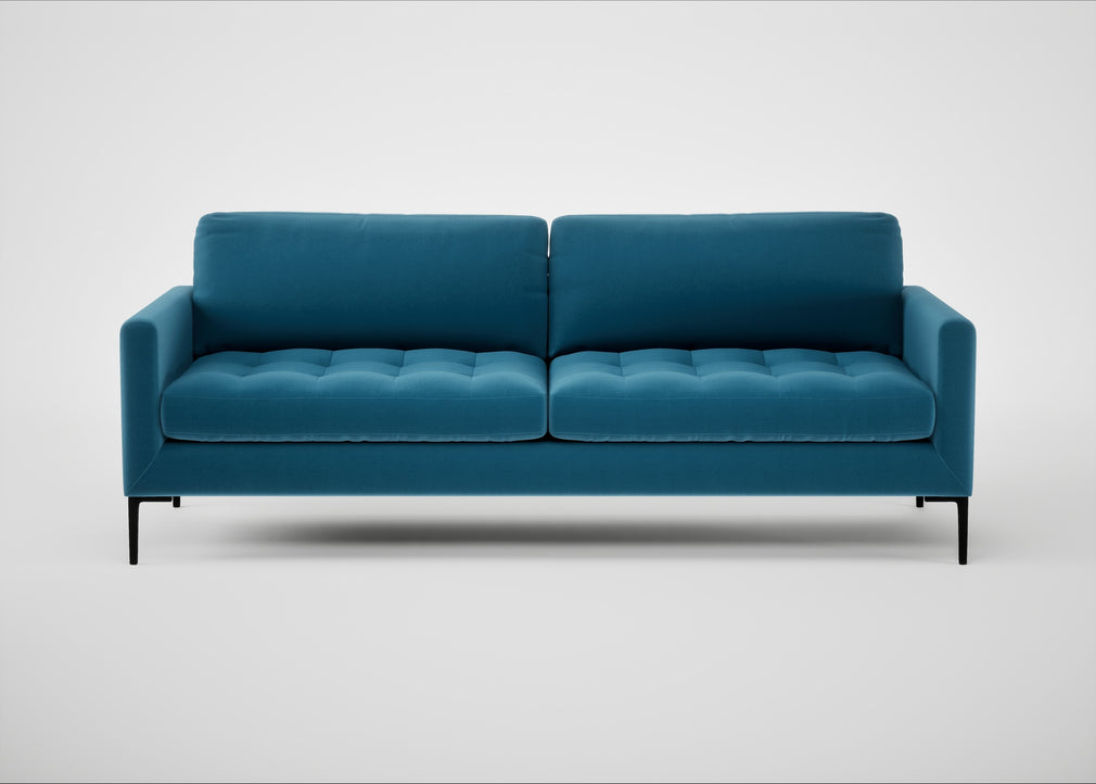 Eton 4 Seater Sofa Smart Velvet Ocean Blue / Black