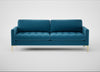 Eton 4 Seater Sofa Smart Velvet Ocean Blue / Brass