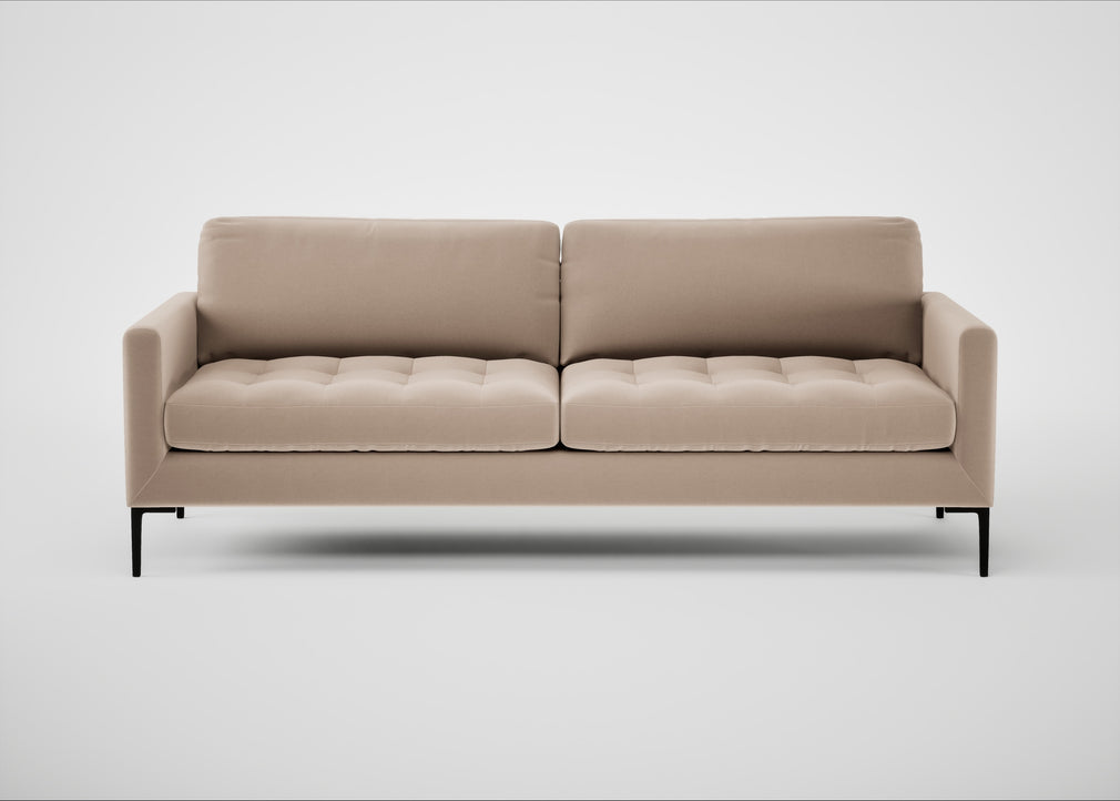 Eton 4 Seater Sofa Smart Velvet Pebble / Black