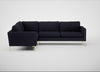 Eton Left Hand Facing Corner Sofa Boucle Indigo / Brass