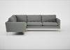 Eton Left Hand Facing Corner Sofa Boucle Steel / Brass