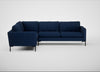 Eton Left Hand Facing Corner Sofa Broad Weave Lagoon / Black